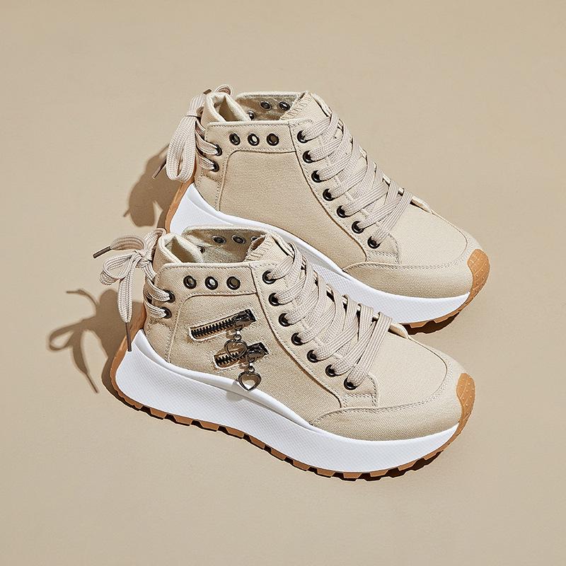 Korean Style Women's Dad Shoes - 2025 Autumn, Thick Sole, Height Increasing, Street Style Casual Sneakers (WF2001)