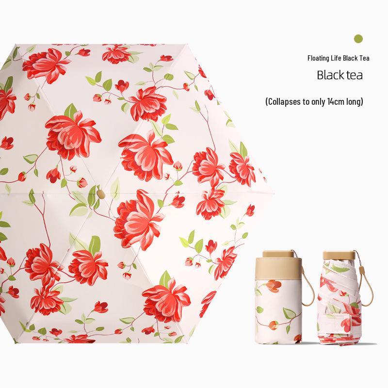 Women's Compact Sunscreen Mini Folding Umbrella - Travel-Size, Rain or Shine, Customizable Design