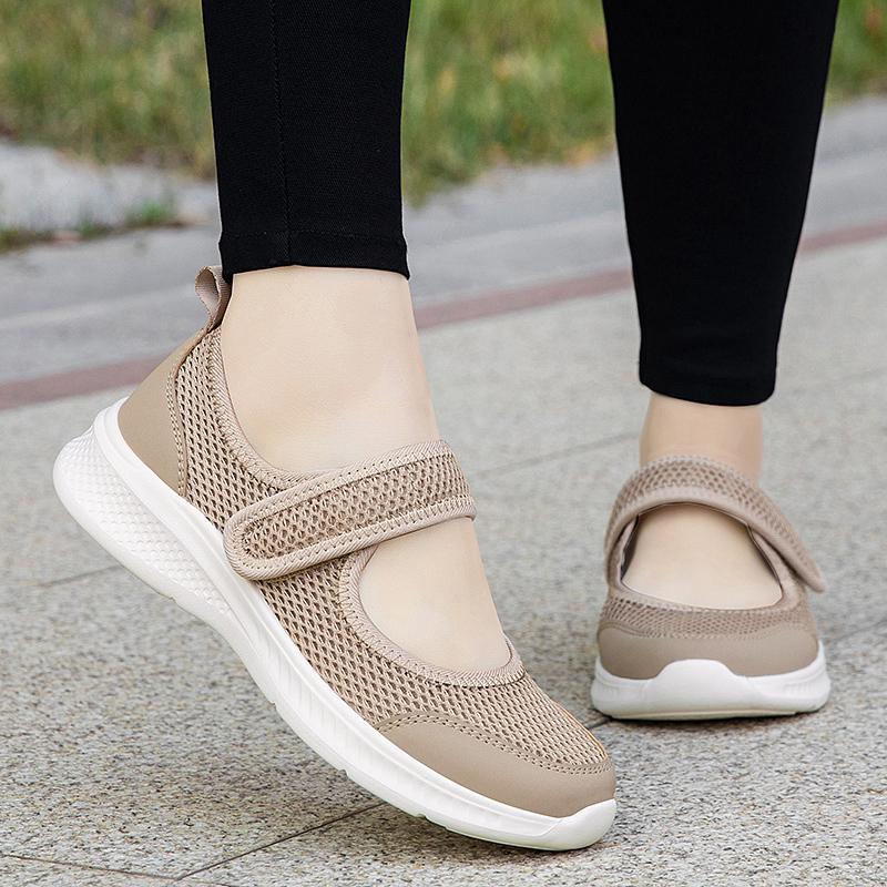 Fashion Summer Women's Casual Shoes Breathable Flat Bottomed Walking Comfort Mesh Fitness Lightweight Vulcanized Shoes Large Size