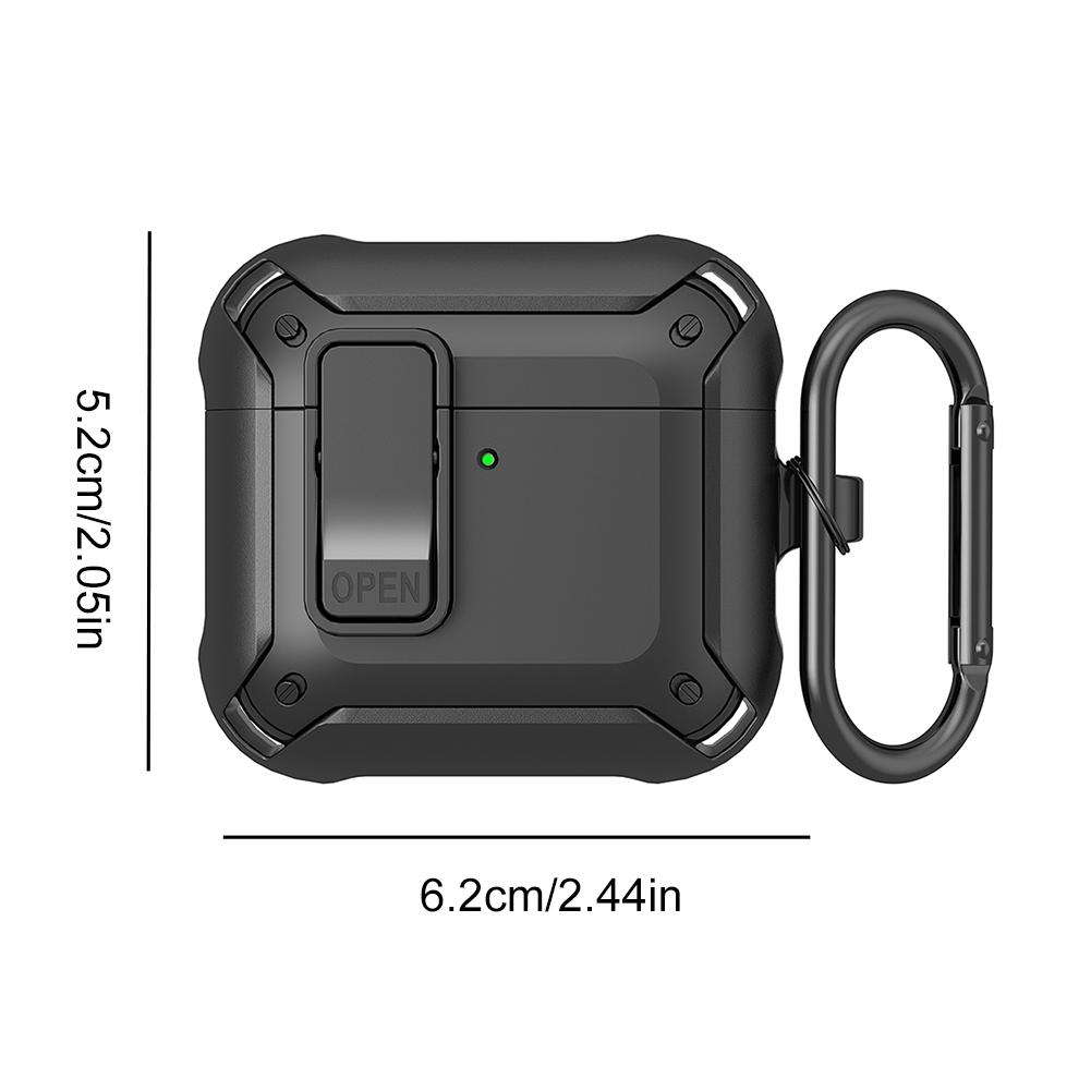 Lock Case for AirPods 4 Protective Case with Carabiner Full Body Protective Cover with Secure Lock Clip for AirPods 4th Gen 2025