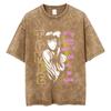 Anime Tomie Junji Ito Vintage Washed T-shirt Men Women Manga Horror Gothic Rock T Shirts Male Retro High Quality Cotton T-shirts