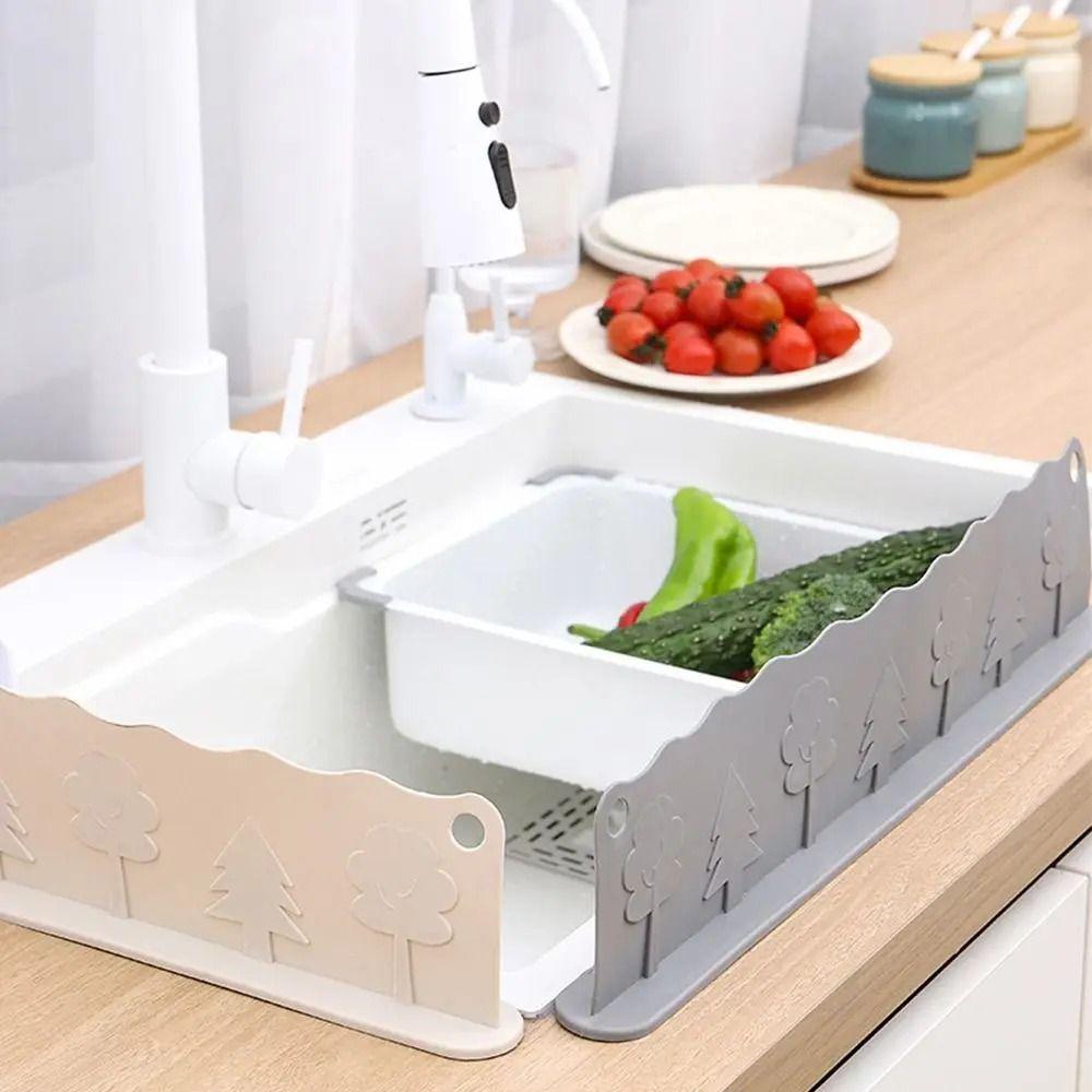 Soft Kitchen Water Baffle Reusable Water Baffle Plate Sink Splash Guard  Kitchen Gadgets