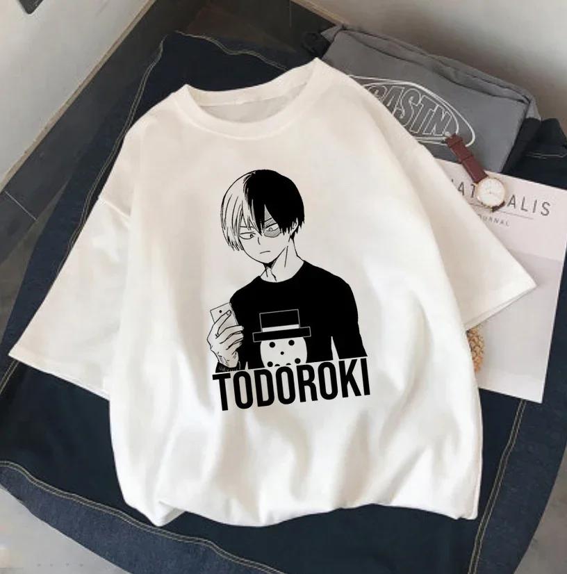 

2026 New Men T Shirts Anime My Hero Academia Shoto Todoroki Print Tshirt Summer Short Sleeve Harajuku Cartoon T Shirt Clothes... S разноцветный