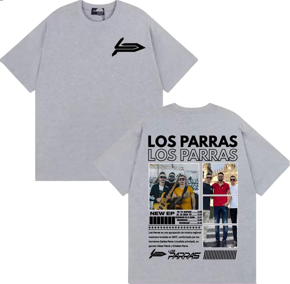 Rock Band Los Parras Tour 2025 Magliette Grafiche Unisex Moda Donna Hip Hop Streetwear T-shirt 100% Cotone T-shirt Larga Oversize
