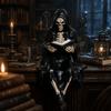 Decoration Skeleton Figurine Halloween Desktop Ornaments Reading Men Statue  Mystery Display