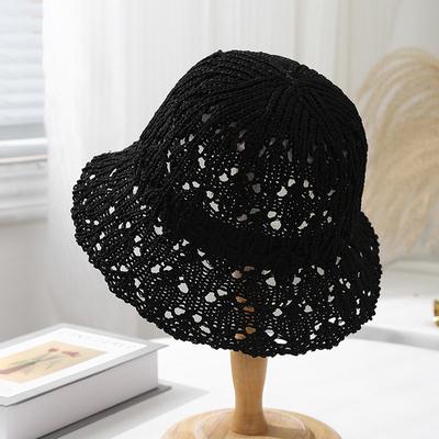 Outdoor 2025 Spring and Summer New Classic Simple Bucket Hat Basin Hat Basin Hat Hollow Breathable Sun Hat Bucket Hat Beach Hat