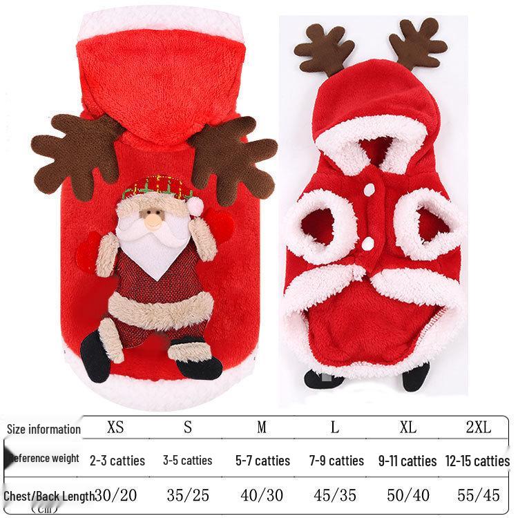 

Christmas Reindeer Pet Apparel: Cotton Clothes for Small, Medium, Large Dogs & Cats - Festive Winter Wear S