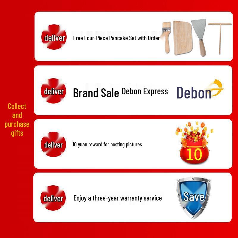 Electric Cast Iron Crepe & Pancake Griddle for Home Use