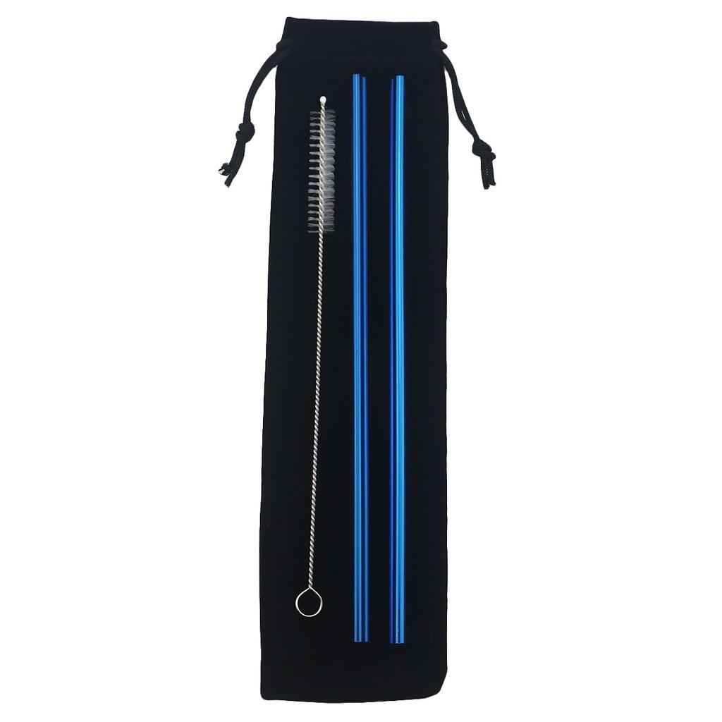 Metallhalm Gjenbrukbart sugerørsett 304 rustfritt stål sugerør rett sugerør med renere børste Festbartilbehør