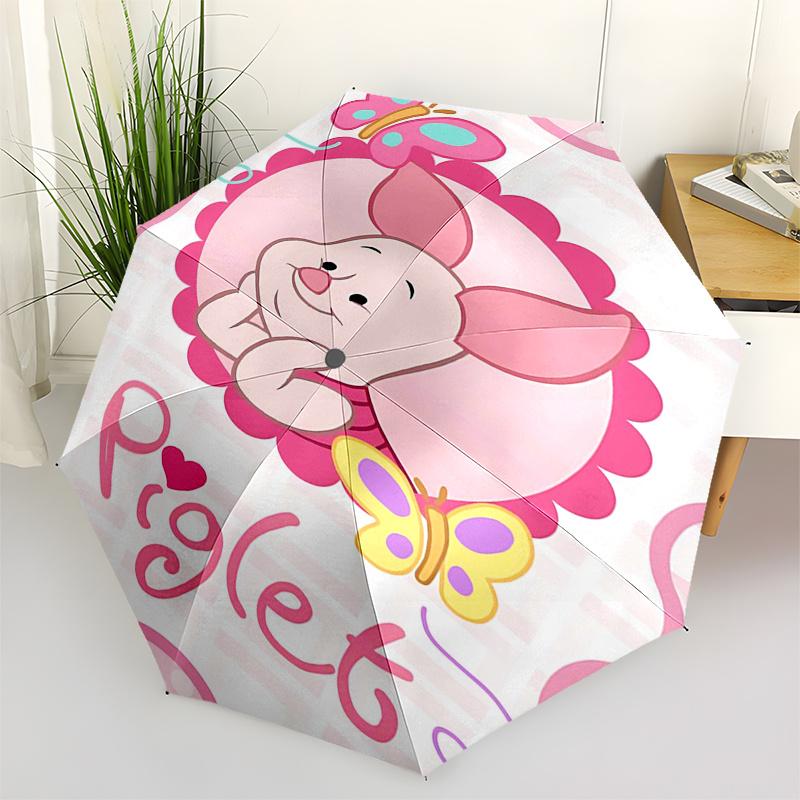 

Winnie and friends Themed Travel Umbrella-8 Ribs Automatic Opening and Closing, Portable Folding Design, Compact and Stylish Umbrella