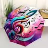 1pc Music Notes Themed Umbrella, 8 Rib Frame,Automatic Opening 3 Fold Umbrella, Lightweight and Durable Couple Umbrella-169