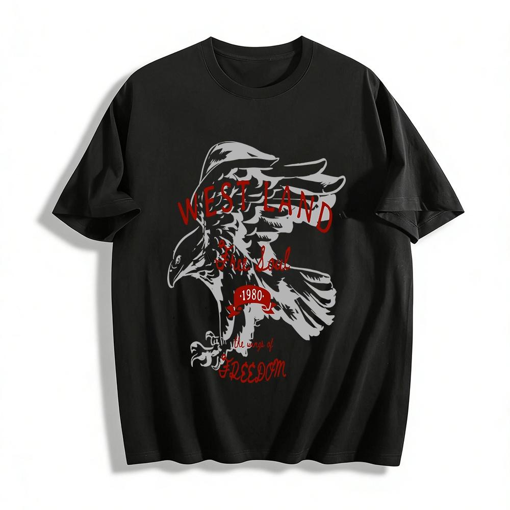 Vintage WESTLAND 1980 Eagle Print Free Soul Casual Short Sleeve T-Shirt Pure cotton T-shirt XXS