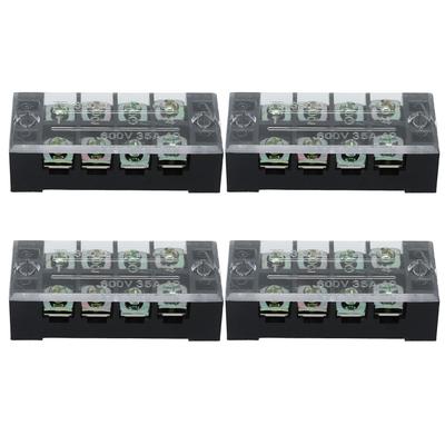 4Pcs Terminal Strip Block TB Fixed Large Current Copper Contactor Circuit Terminal Block 600V 35A 4