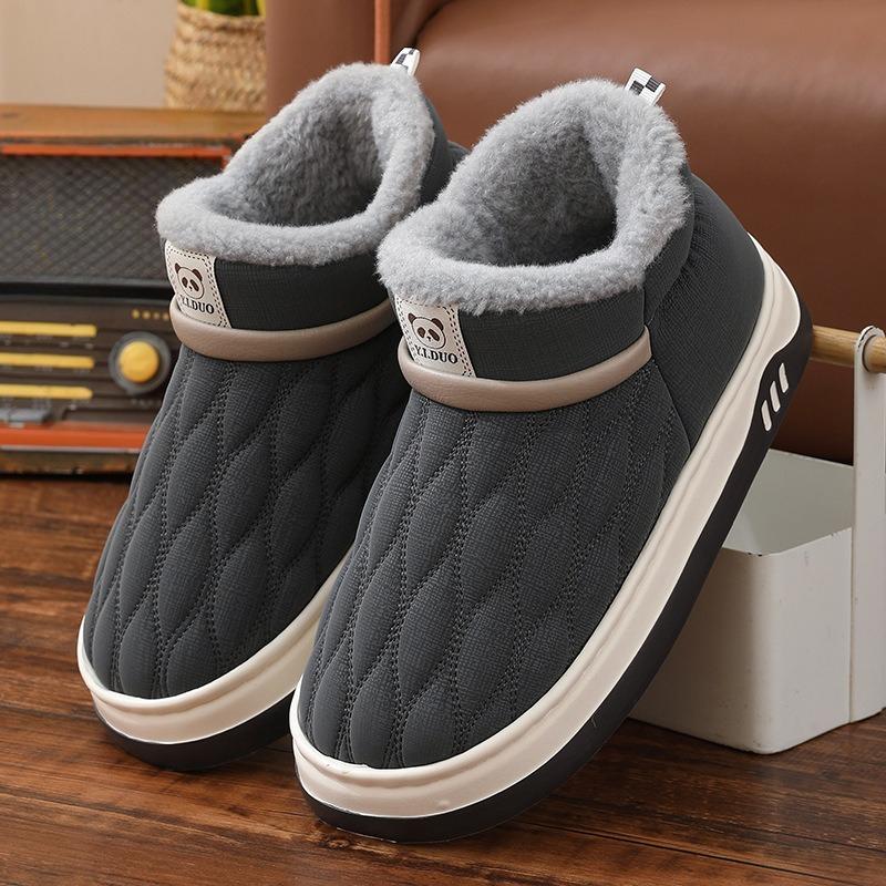 Hausschuhe, Wasserdichte Baumwollschuhe, Damen Fleece Indoor High-Top Bequeme und Warme Schuhe