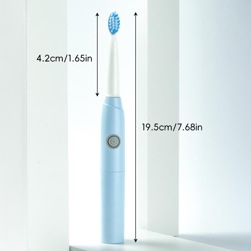 Smart Sonic Electric Toothbrush Low Noise Batteries with 2 Replaceable Brush Heads 2 Min Smart Timer Portable for Travel