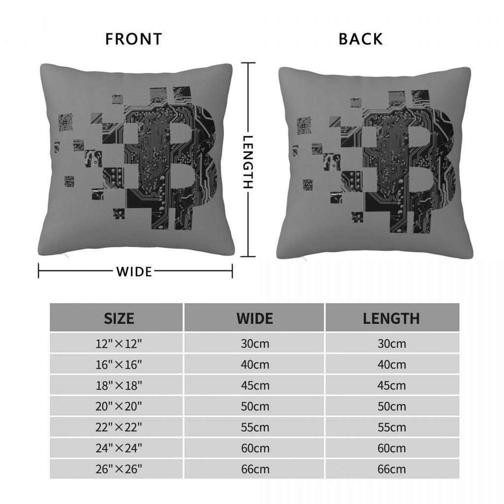 Bitcoin Blockchain Circuit Board Square Pillow Case Cushion Cover Vintage Decor Throw Pillow Case Cover For Car 45X45Cm
