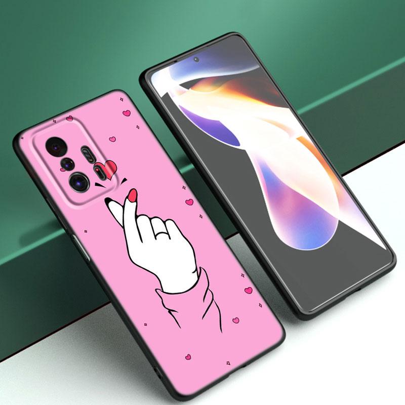 Funda de Teléfono Kpop Love On The Finger Para Xiaomi Mi A2 8 9 SE Note 10 10T 11 12 Lite 9T 11T 12S 12T Pro A3 6X 12X TPU Negra