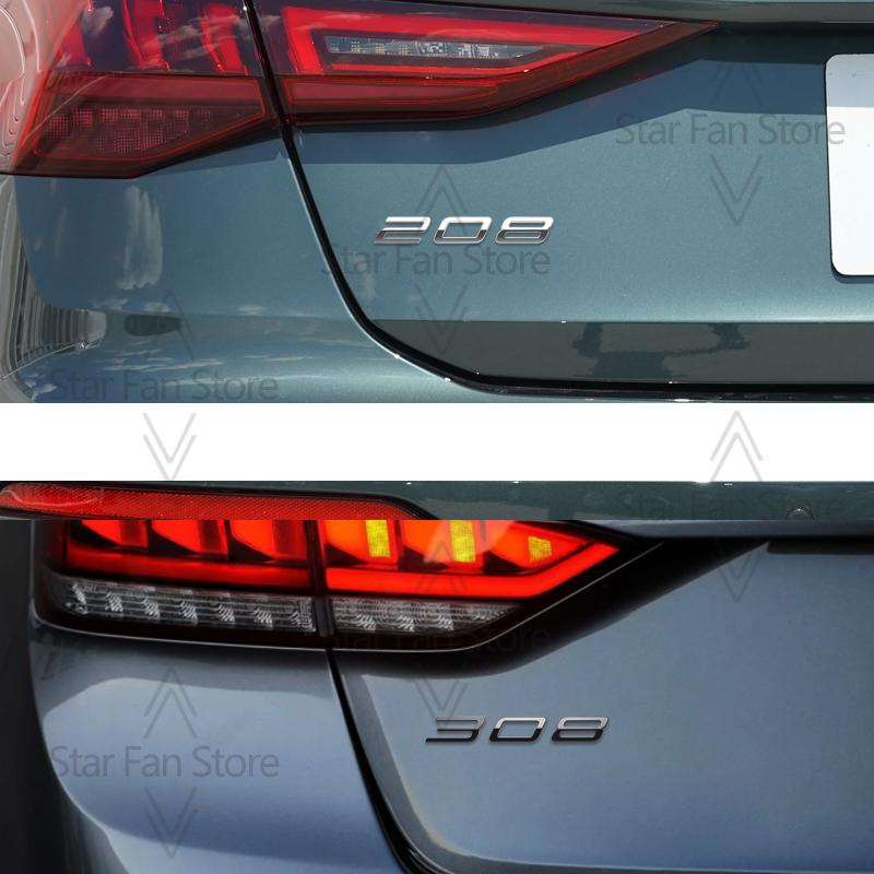 HRUC6 Metalowe Do Nowego Peugeot 308 208 508 Emblemat z Logo Naklejki 3D Emblemat Błotnika Naklejka Akcesoria Samochodowe Dekoracja Litery Stylizacja Samochodu