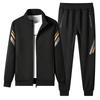Fashionable Casual Sporty Knitted Cardigan Sweatshirt Set Men Women Spring Autumn Elastic Waist Sports Pants Two Piece Set