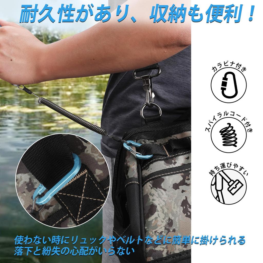 FLISSA Fish Grip, Fish Catcher, Fish Grabber, Fishing Tackle, Camouflage Pattern, 18kg Weight Capacity, Lightweight and Compact, with Carabiner and