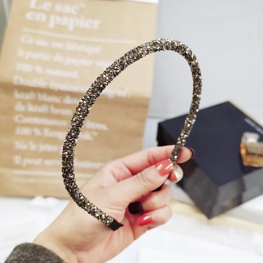 Fascia per capelli morbida in cristallo coreano alla moda per donne, con strass, perline, castone, accessori per capelli da ragazza, copricapo semplice