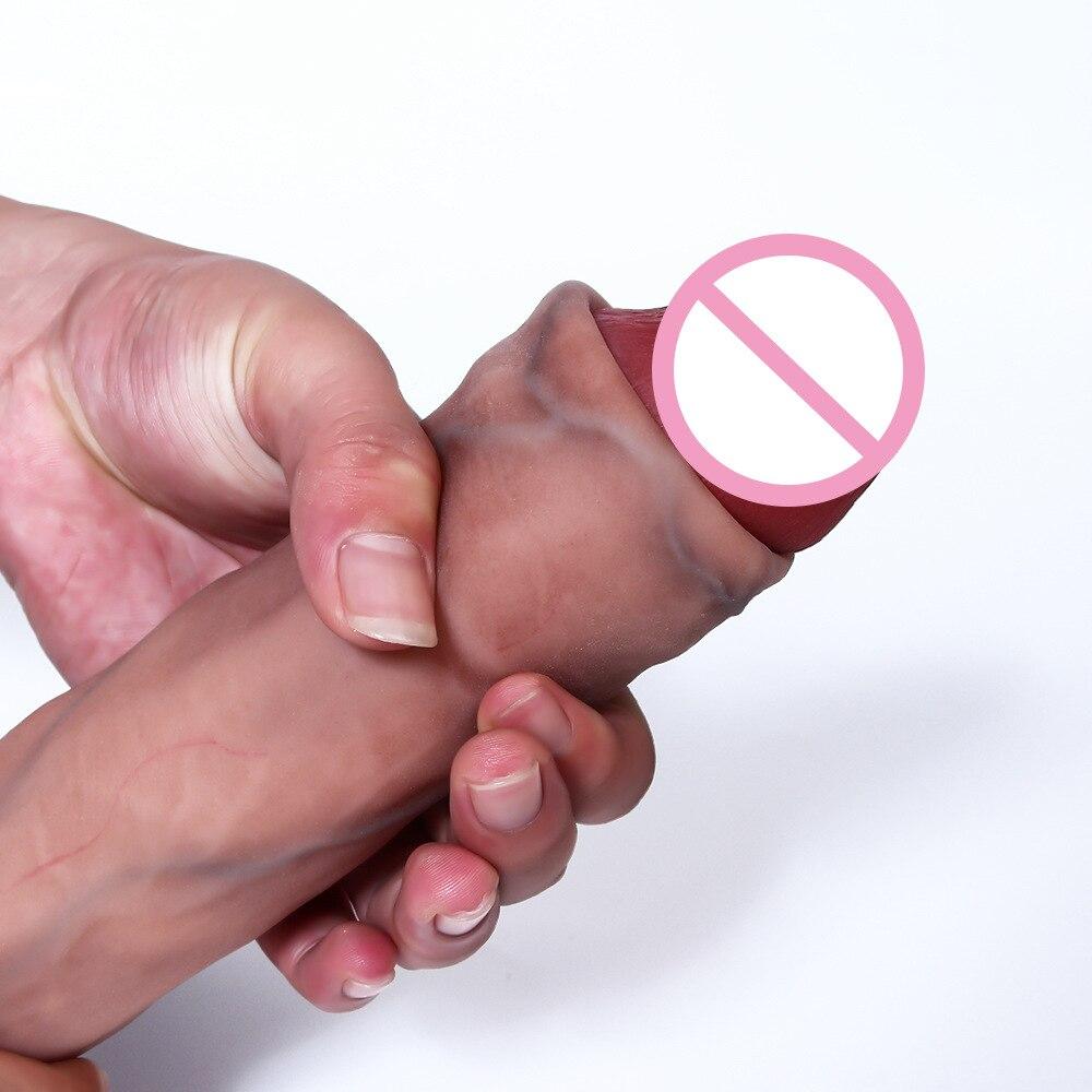 Simulation Suction Cup Big Dildo Super Realistic Foreskin G-spot Clitoris Stimulate Penis Soft Huge Large Dick Sex Toy For Women