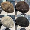 Small Fragrance Style Beret Hat For Women Summer Breathable Knitted Fashion Accessory