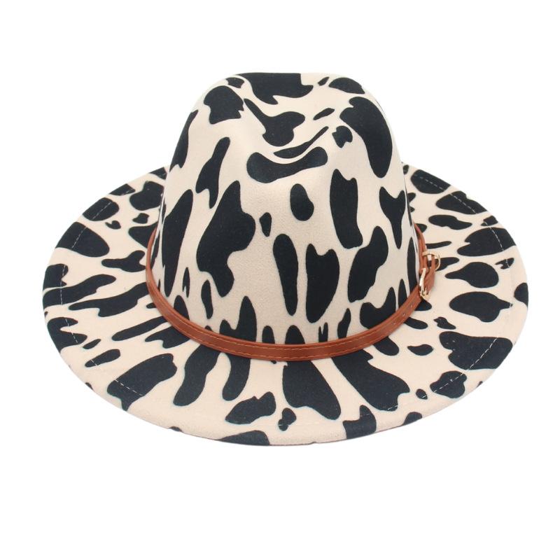 Belt Accessories Graffiti Clown Top Hat Cow Show Jazz Hat Cashmere Hat Big Brim Felt Hat