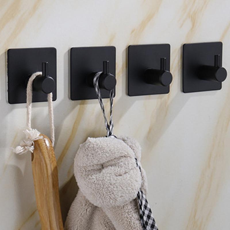 Stainless Steel Silver Bathroom Hardware Set Towel Rack Toilet Paper Holder Towel Bar Hook Multifunctional Bathroom Accessories