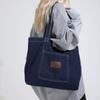 Denim Canvas Shoulder Bag Large Capacity Shopping Bag Vintage Sense Niche Literary Tote Bag Casual Versatile Handbag