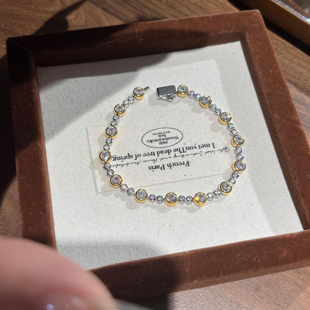 Flash Gold Gradual Change Bubble Bracelet Women'S High Sense Temperament Luxury Style Lady Heavy Luxury Jewelry