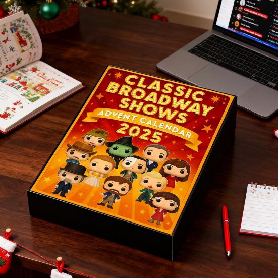 2025 Broadway Shows Advent Calendar 24-Day Countdown Box with Collectible Figurines Festive Themed Gift for Theater Fans