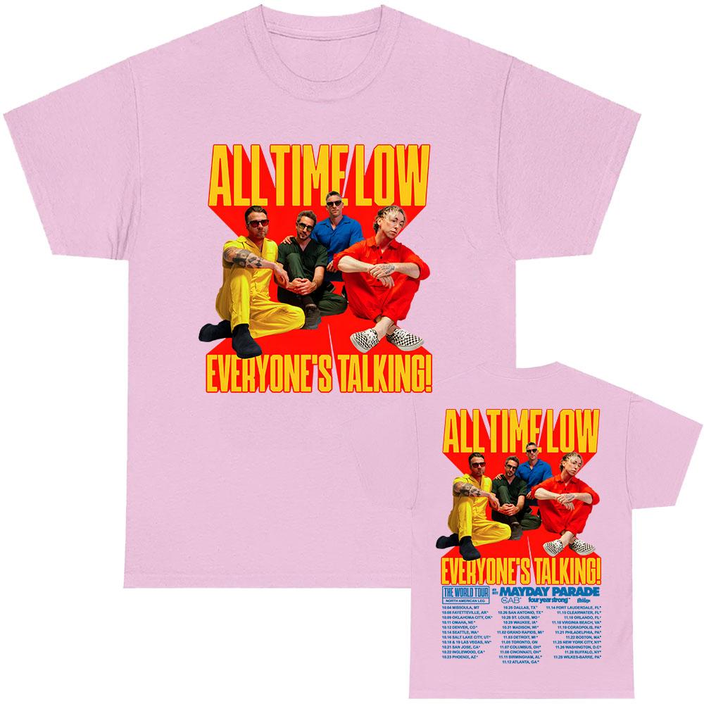 ALL TIME LOW Tričko z turné Everyone's Talking s krátkým rukávem, ležérní bavlněné tričko, módní volné pánské dámské oblečení, grafické tričko