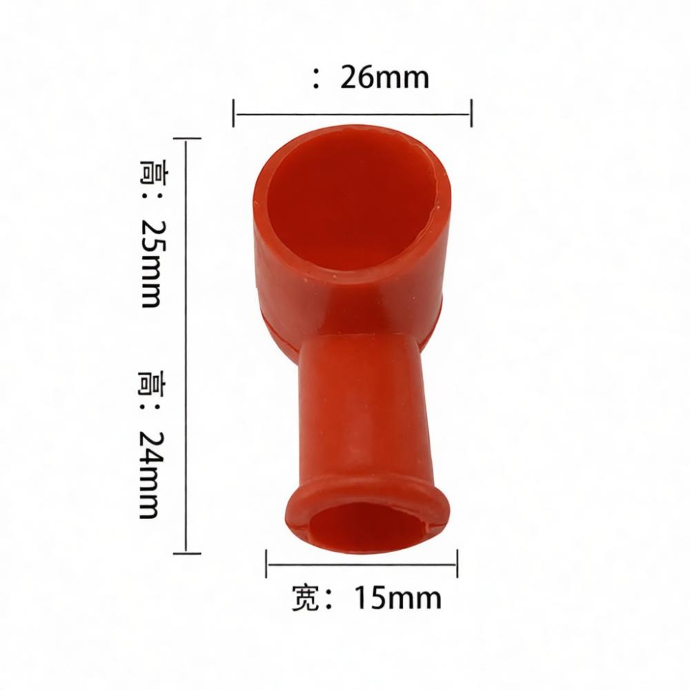 Battery Terminal Protector Pipe Shape Rubber Insulating Cap Car Motorcycle Protective Cover Insulation Head Connector