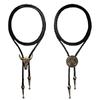 Colier Bolo Tie Western pentru Bărbați și Femei, Accesoriu de Gât din 2 Piese cu Șnur PU Împletit cu Glisoare Reglabile pentru Stil Zilnic