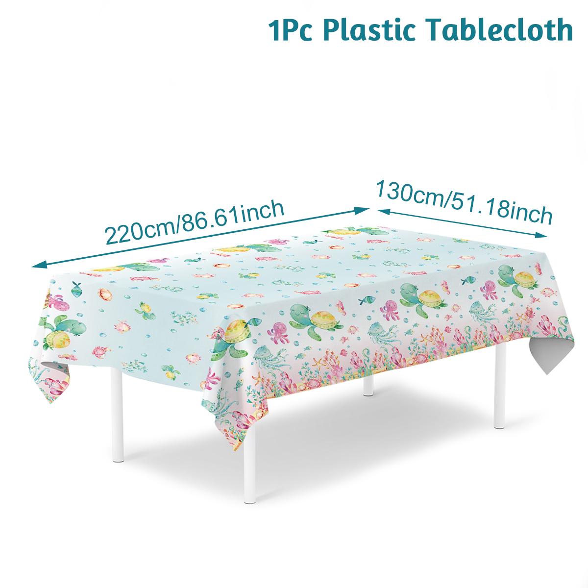 

Cartoon Marine Animal Plastic Tablecloth 1st Birthday Party Decorations Kitchen DisposableTable Cover Baby Shower Party Supplies 130*220cm