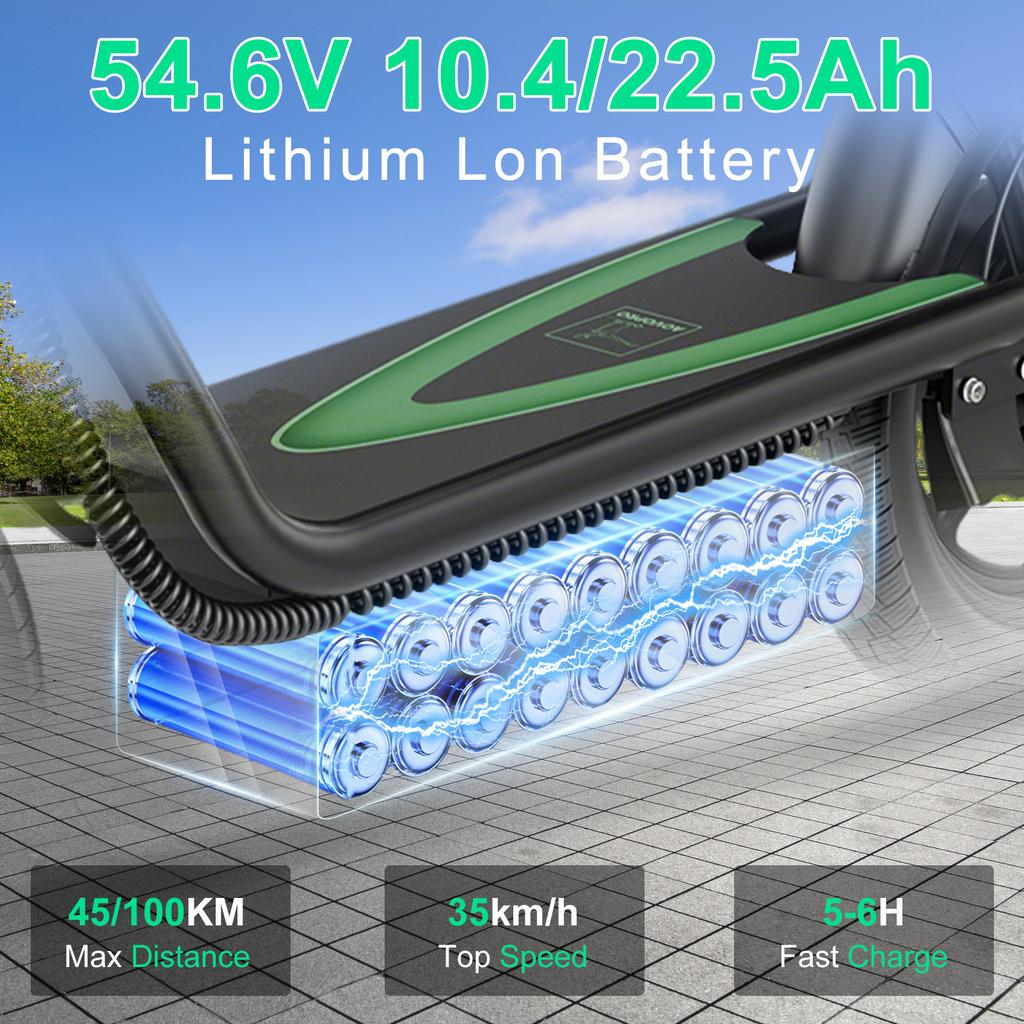 ESBS/ESBSPRO 500W Electric Scooter 54.6V10.4Ah/22.5Ah Large Capacity Battery 45/100KM Long Range 35km/h 14Inch EScooter