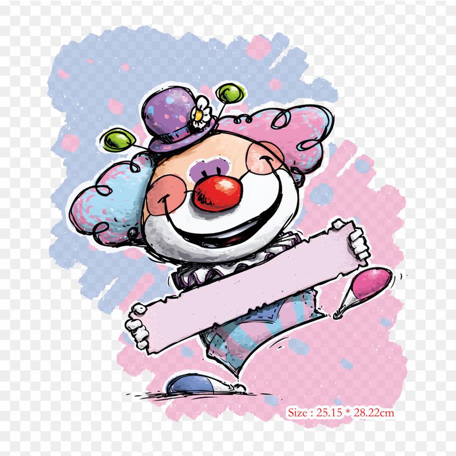 Clown Icon Free Download Pierrot Clown Iron On Heat Transfer Printing Vinyl Patches Sticker for Clothes DIY Appliques Washable Patches
