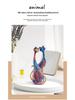 European Style Faux Wood Grain Cat Figurine - Valentine's Day Resin Craft Decor
