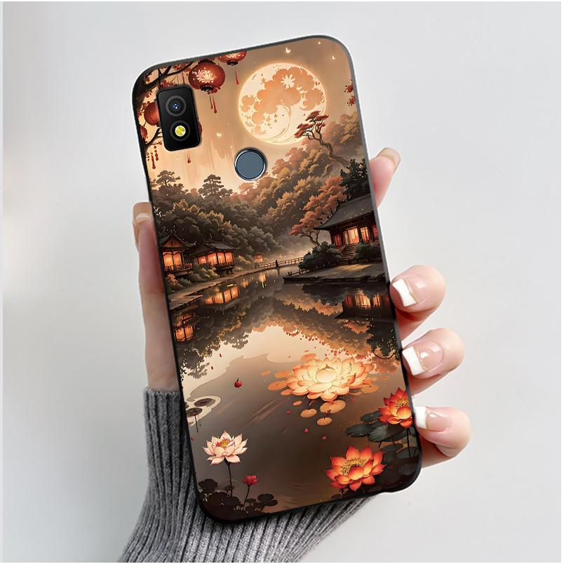 Etui Luksusowe Urocze Króliczek Miłość Śmieszne Czarne Miękkie Silikonowe TPU Ochronne Etui na Telefon dla Cricket Icon4 Tylna Klapka