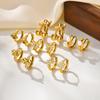 Gold Plated Imitation Pearl Hoop Earrings For Women, Cubic Zircon Butterfly Cross Cherry Earrings, Trendy Jewelry Party Gift