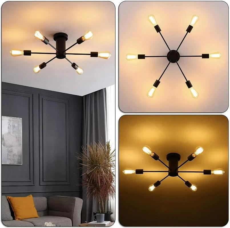 Lampada da soffitto in ferro battuto nordico Personalite Grand Living Room Light Semplice e moderna Sala da pranzo Studio Camera da letto Illuminazione