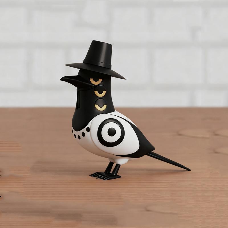 Cosplay Lovely Movie Character Animal Crow Magpie Bird Funny Statues Home Ornament Sculpture Cute Desk Decor Figurines Model Toy