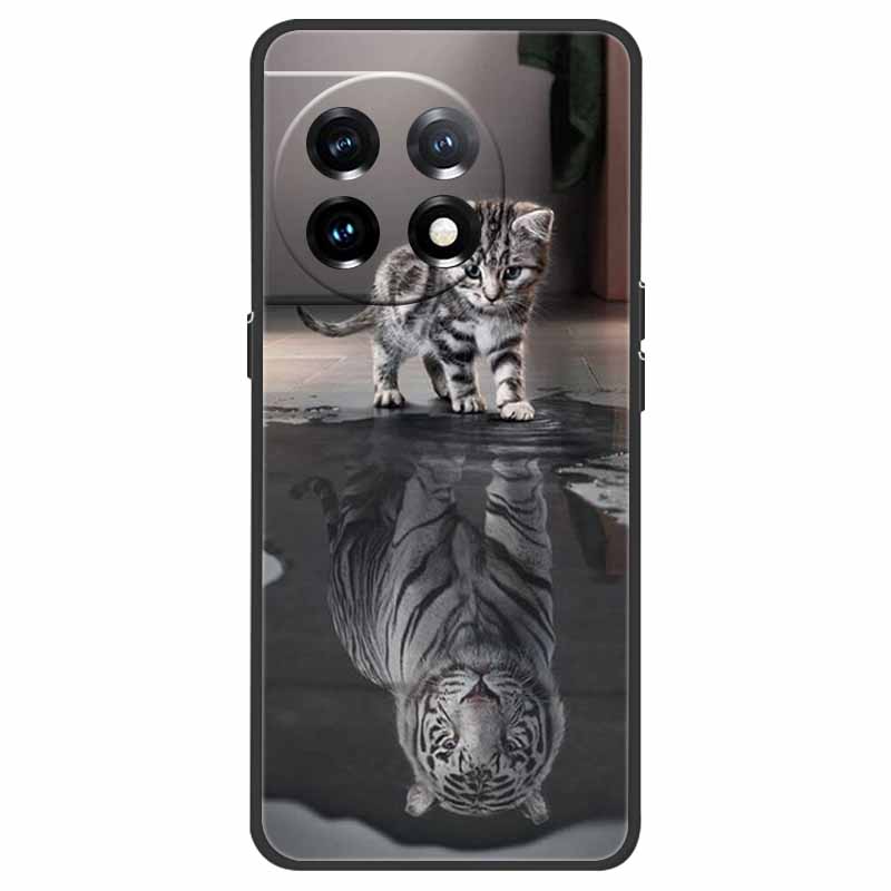 Für OnePlus 11 Hülle OnePlus11 5G Stoßfest Weiches Silikon TPU Rückseite für OnePlus 11 One Plus 11 5G Handyhüllen Niedliche Katze Wolf