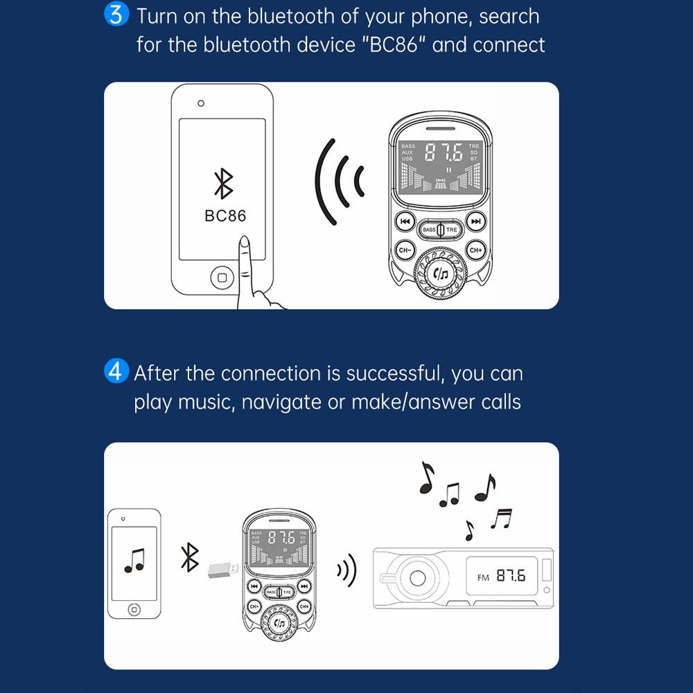 Renkli Araç Şarj Cihazı FM Verici Bluetooth Kablosuz Eller Serbest Ses MP3 Müzik Çalar PD Type-C QC 3.0 Hızlı Şarj Cihazı Aksesuarları