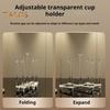 Retractable Cup Holder Rack Plastic Non-slip Bottom Mug Tree Stand for Draining Glass And Sports Bottles 7 Seat Brackets Foldable Design Space-saving