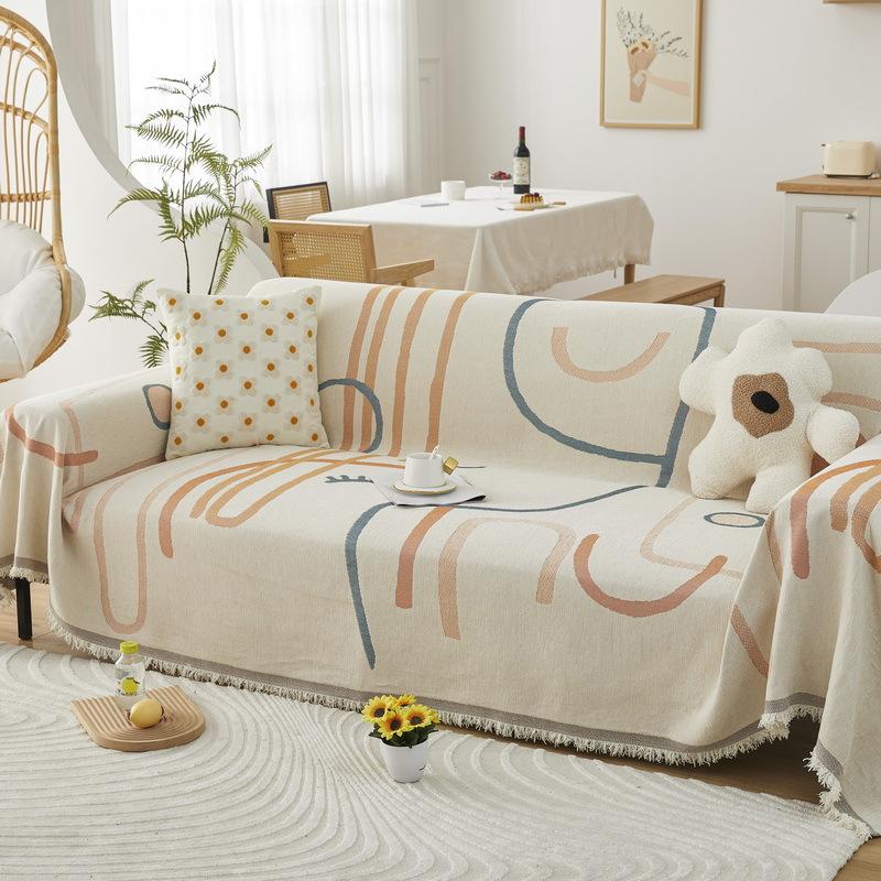 Nordic Chenille Sofa Cover 1 /2 /3 /4 /5 Seater Anti Cat Scratch Reversible Sofa Towel Throw Blanket Couch Furniture Slipcovers