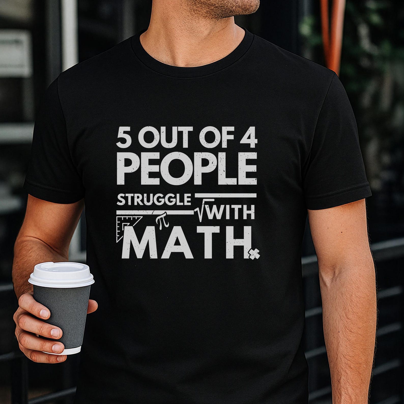 Funny Math Shirt, 5 Out of 4 People Struggle Tee, Math Lover Gift 4XL