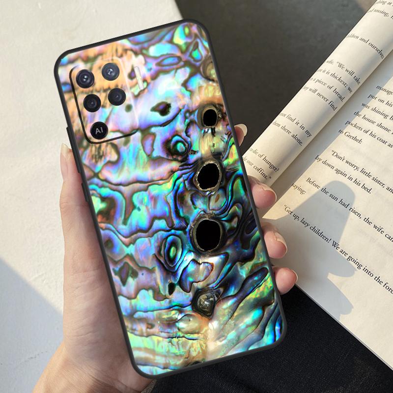 Paua Abalone Shell Case For Oppo A5 Pro A15 A16 A17 A57 A77 A94 A74 A54 A76 A96 A40 A60 A80 A18 A38 A58 A78 A98
