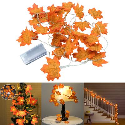 Fall Thanksgiving Maple Leaf Lamp Garland Decoration Decor LED Lighted Leaves Xmas